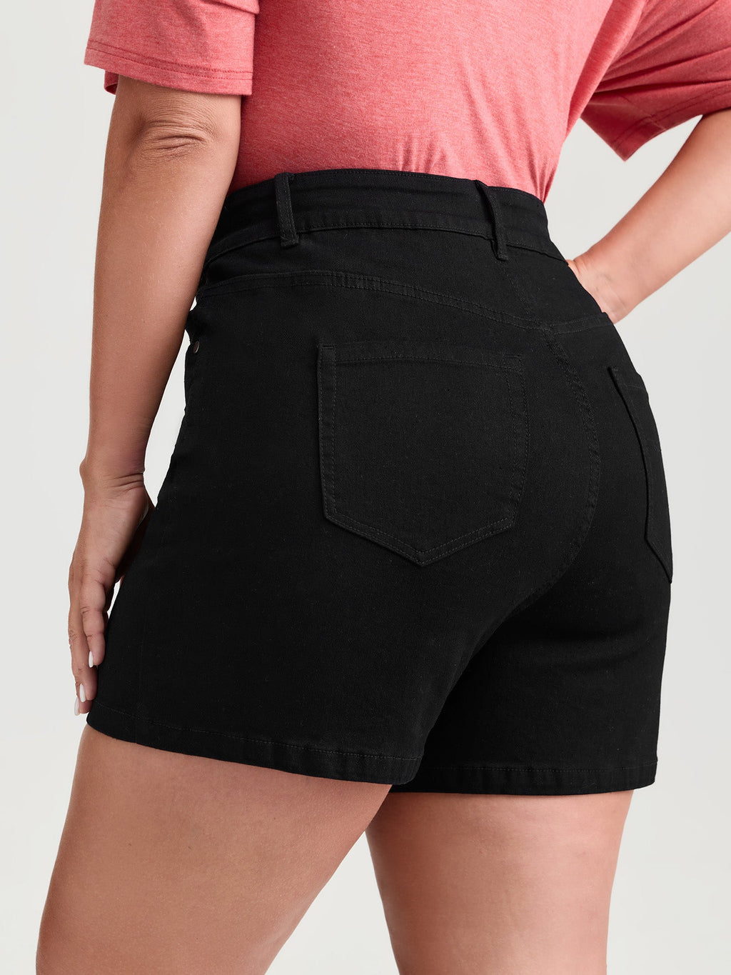 No Gap Waist Stretchy High-Rise Denim Shorts