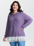 Textured Mesh Hooded Pullover