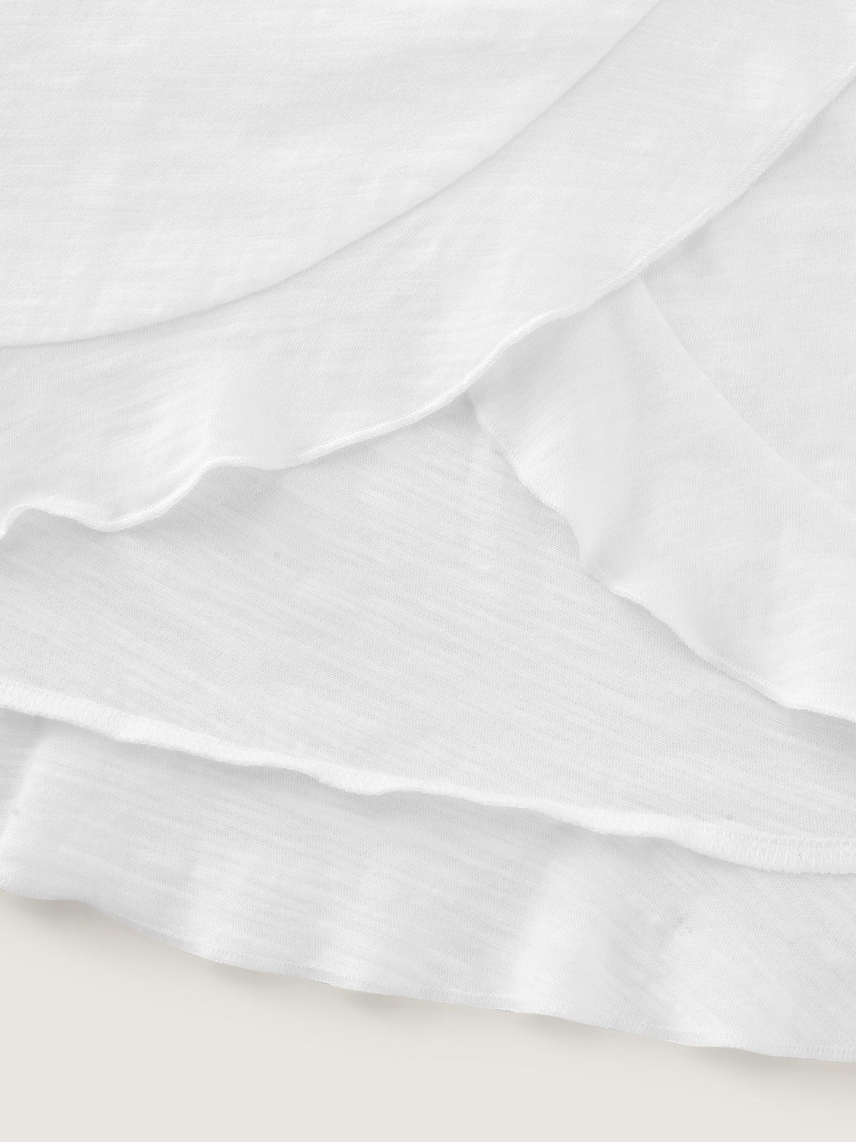 Cotton Overlap Back Sheer Ruffled T-Shirt