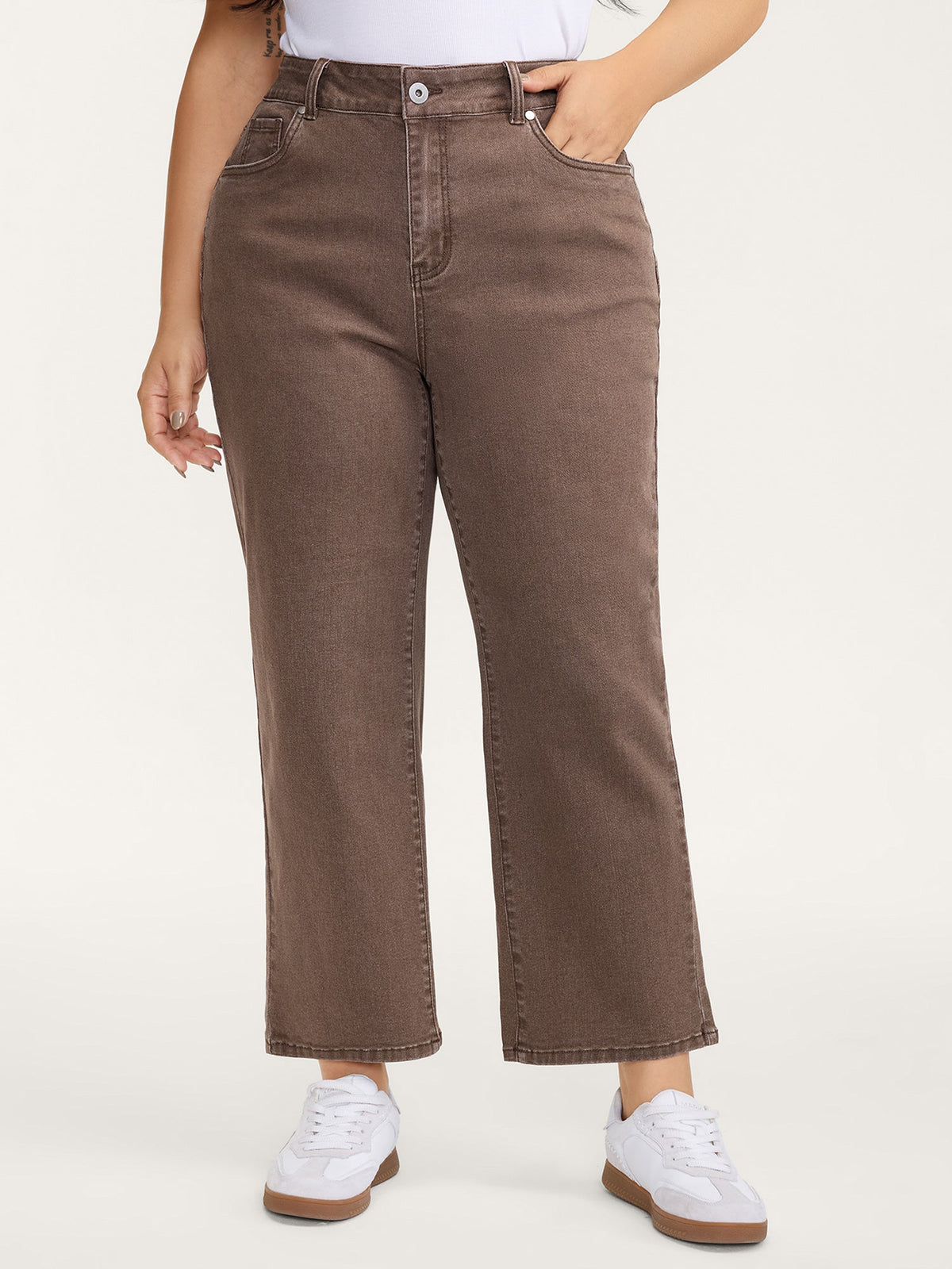 Classic High-Rise Cropped Straight-Leg Jeans