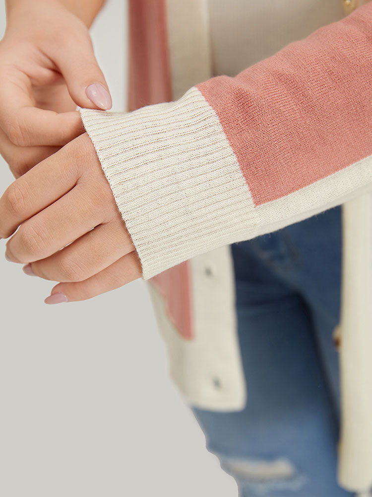 Supersoft Essentials Colorblock Two Tone Button Up Cardigan