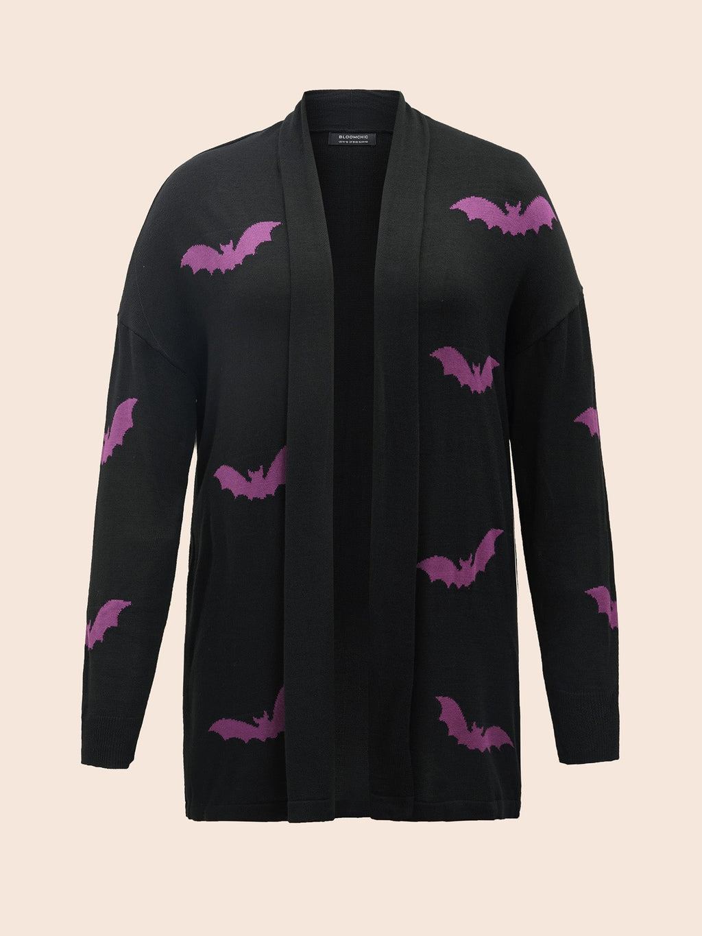 Supersoft Essentials Halloween Bat Pattern Lapel Collar Cardigan