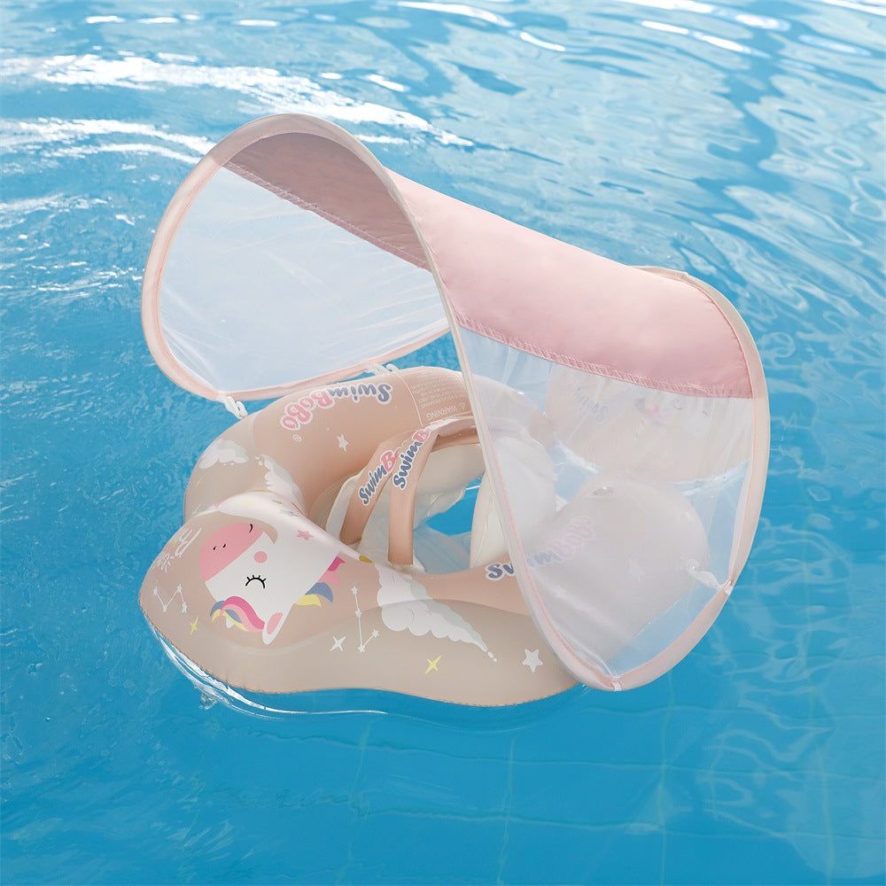 Baby Smart Swim Trainer Safety Pool Float Ring with UV Canopy