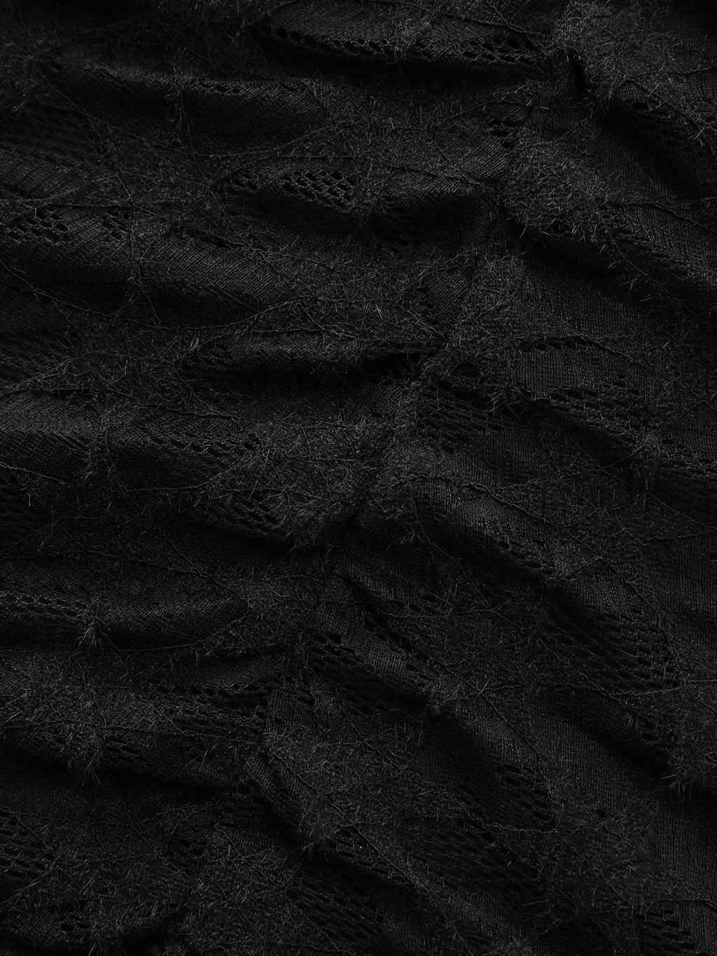 Sheer Lace Round Neck Knit Top