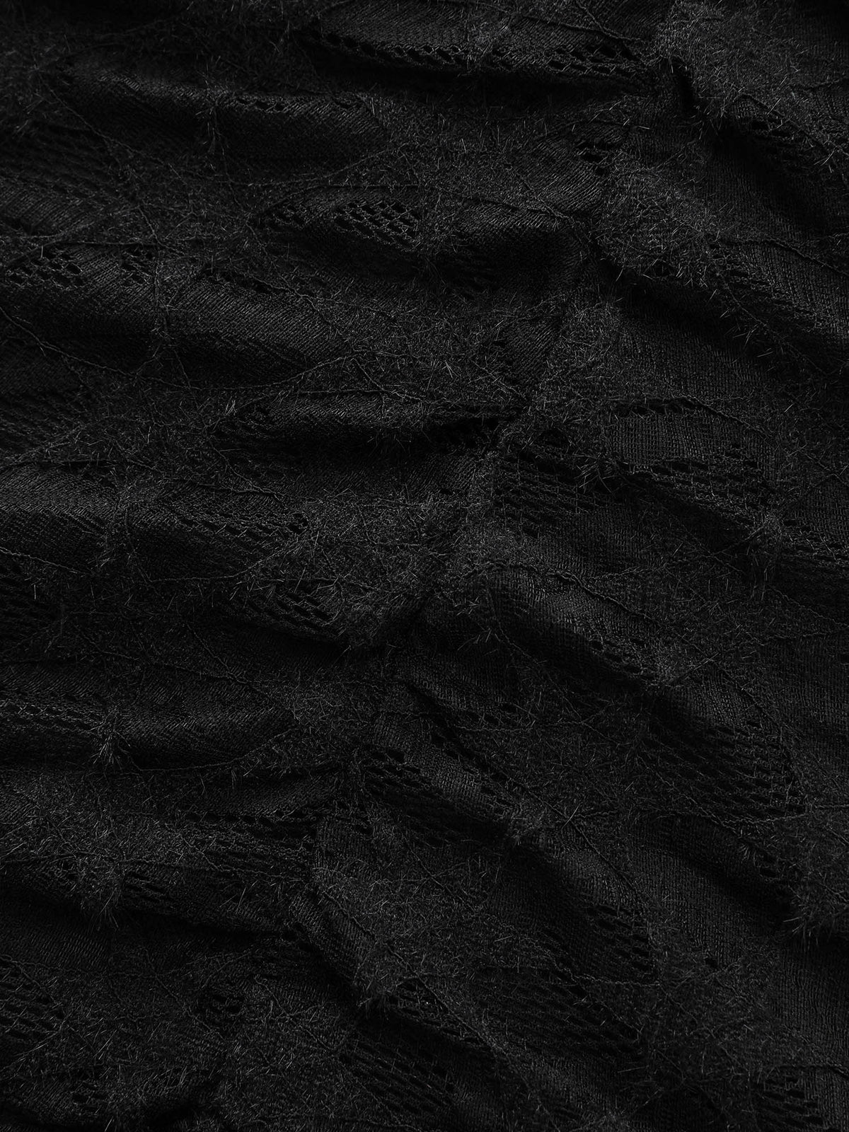 Sheer Lace Round Neck Knit Top