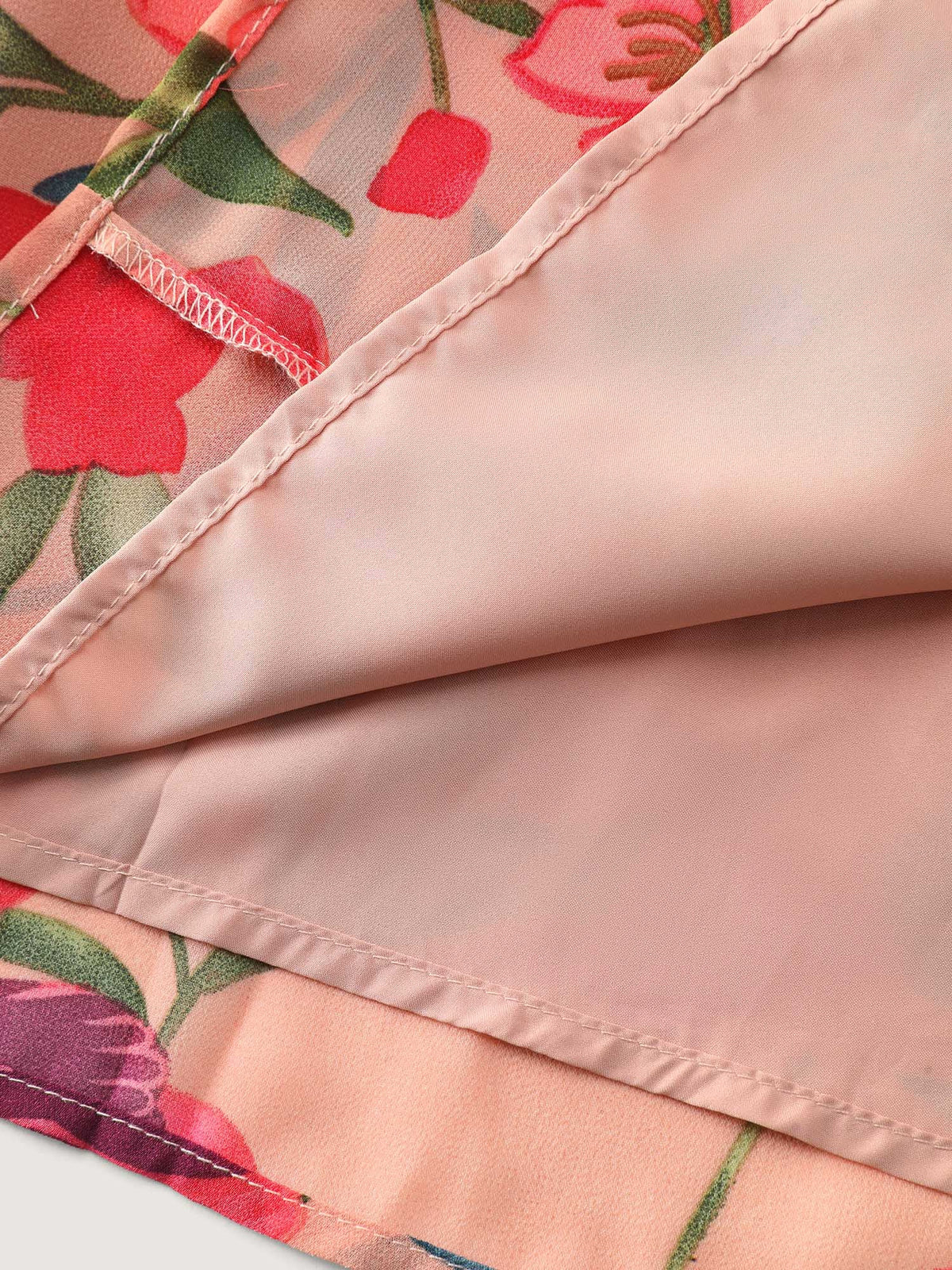 Romantic Floral Print Ruffled Edge Maxi Dress