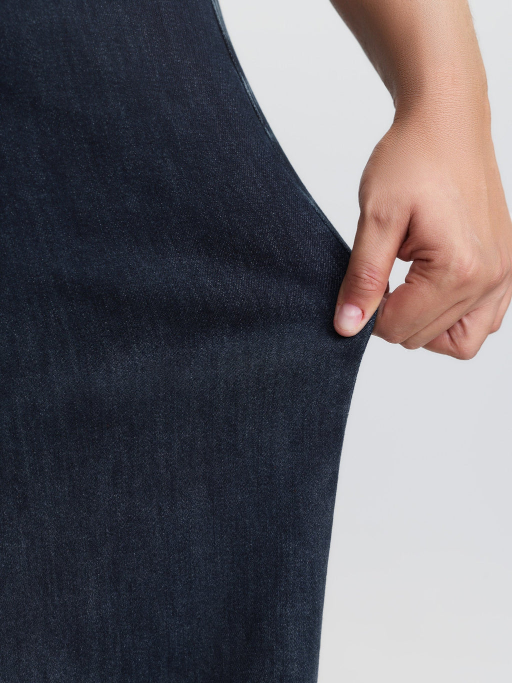Stretchy Mid Rise Wide Leg Jeans