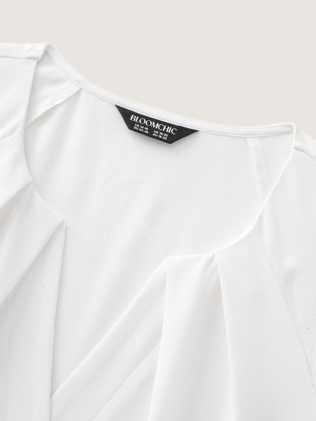 Pleated Split Neckline Placket Blouse