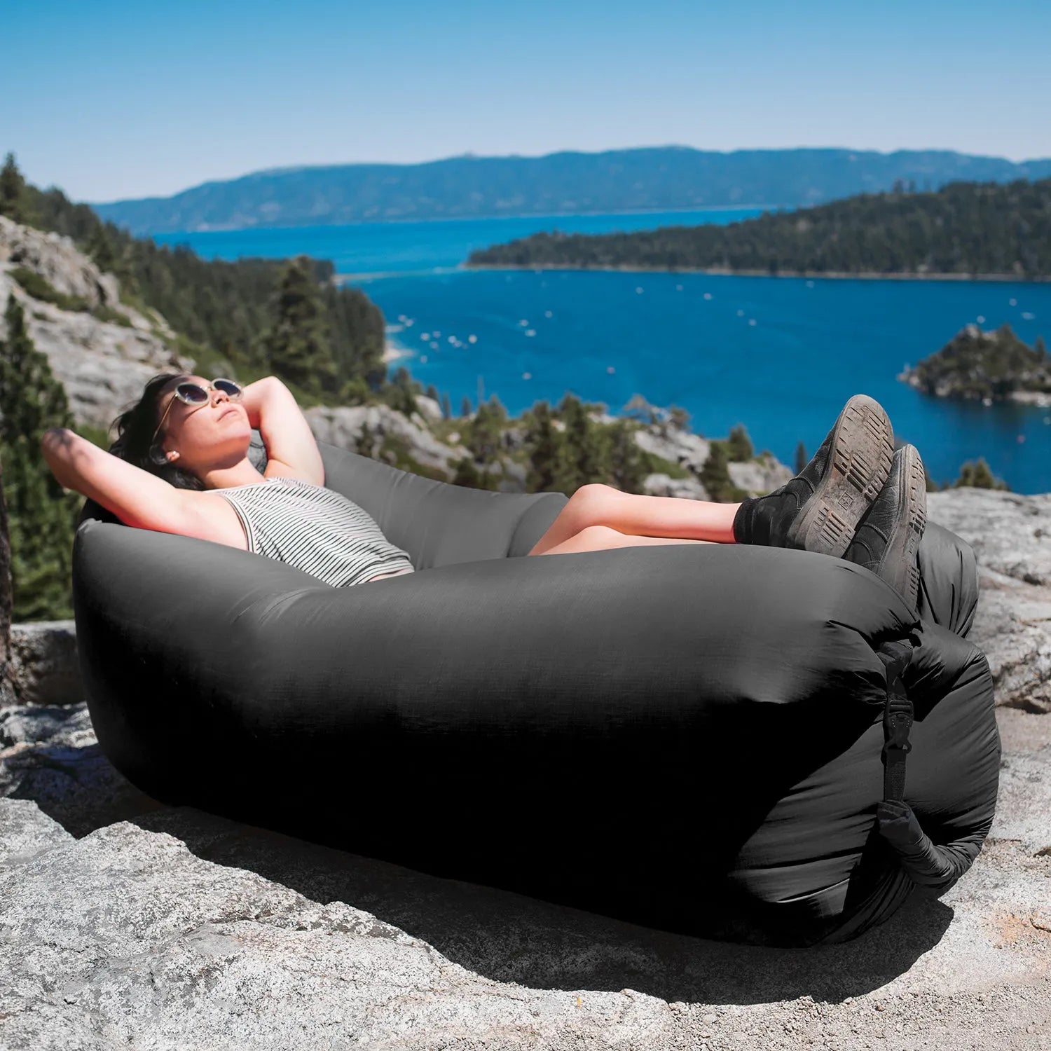 Inflatable Recliner Air Sofa Light Beach Sleeping Camping Bag