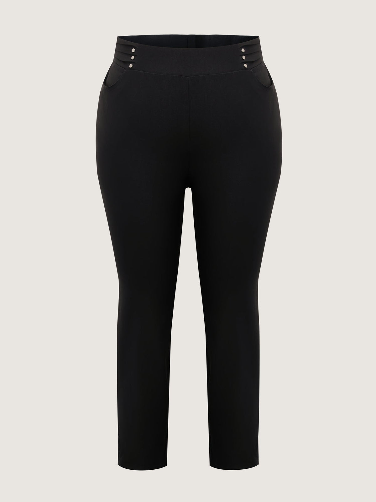 Rivets Wide Waistband Stretchy Pants