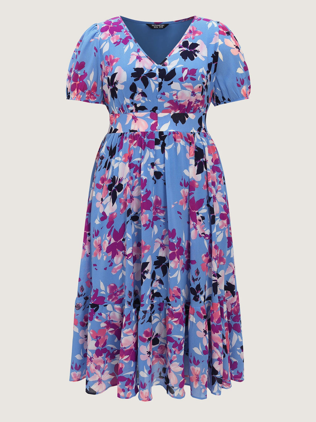 Island-Ready Floral Print V-Neckline Maxi Dress