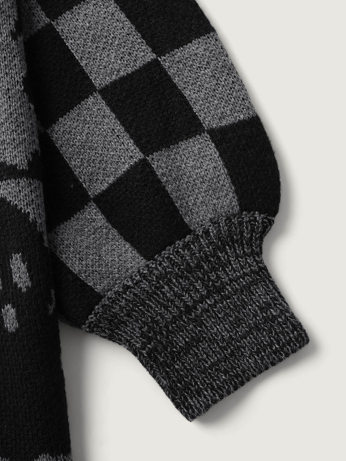 Ghost Checkered Jacquard Arc Swing Cardigan