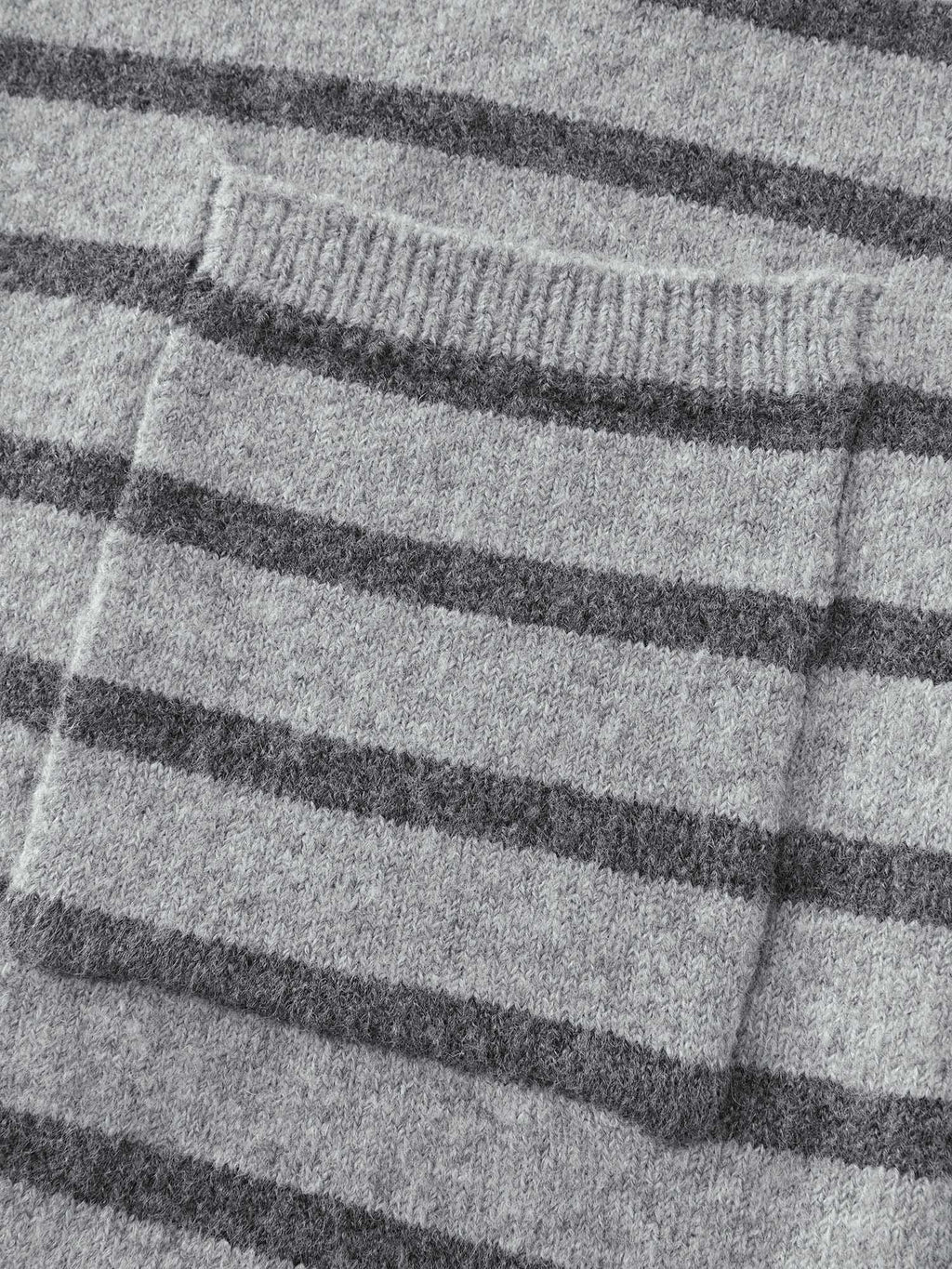 Striped Open-Front Knit Cardigan