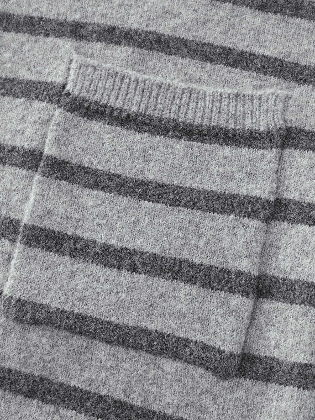 Striped Open-Front Knit Cardigan