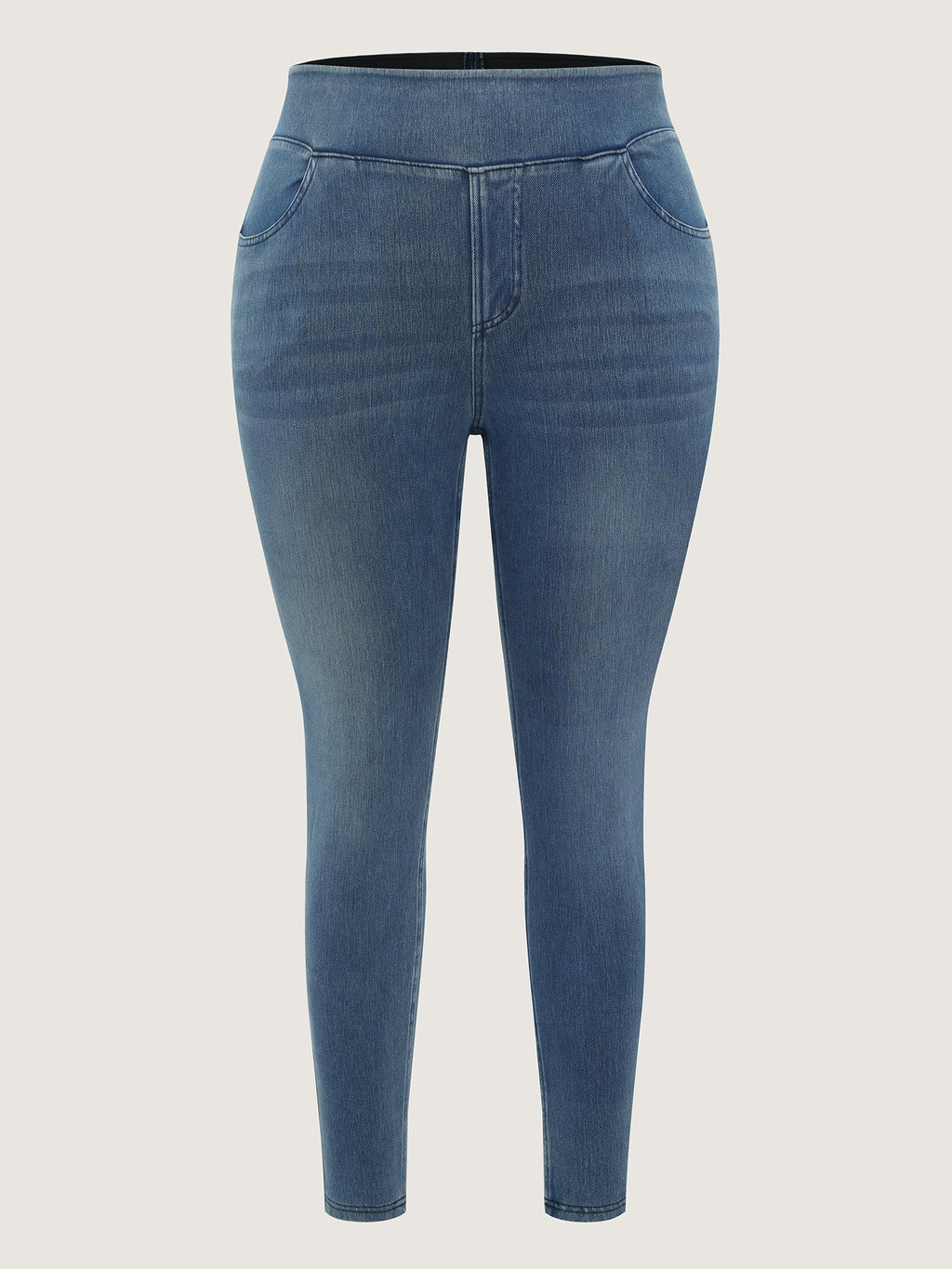 Stretchy Pull-On Skinny-Fit Knit Jeans
