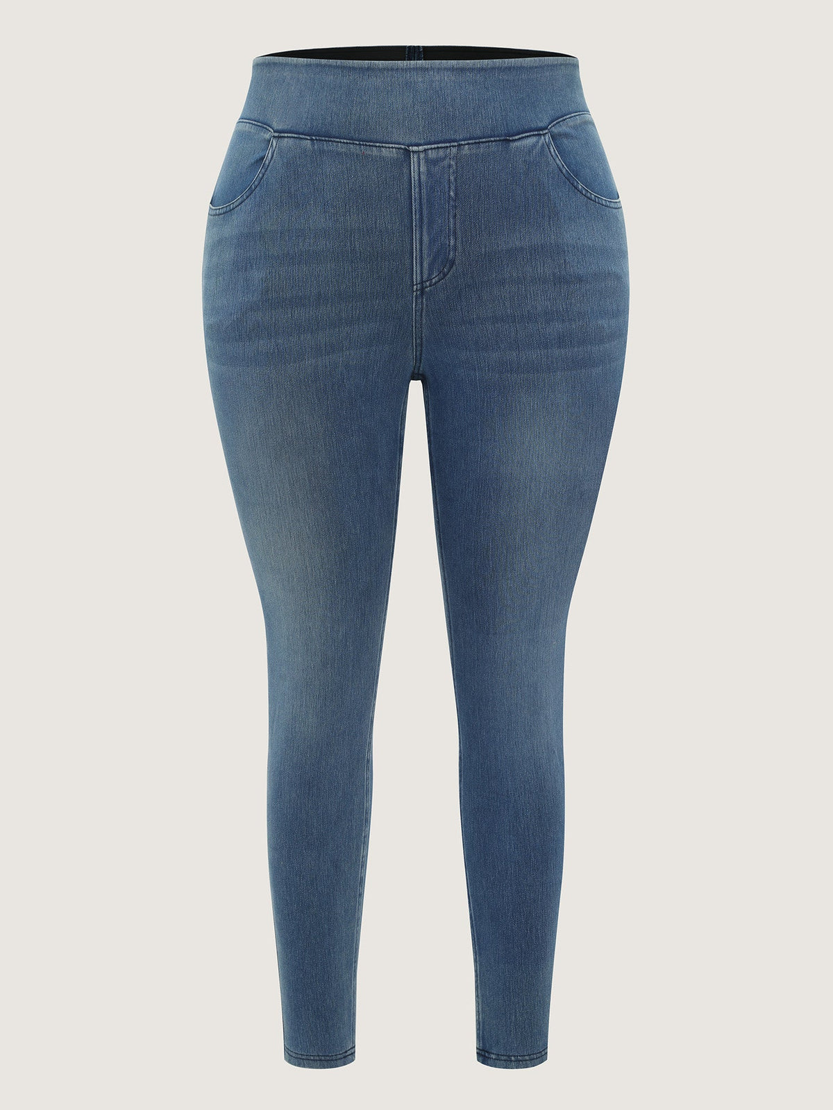 Stretchy Pull-On Skinny-Fit Knit Jeans