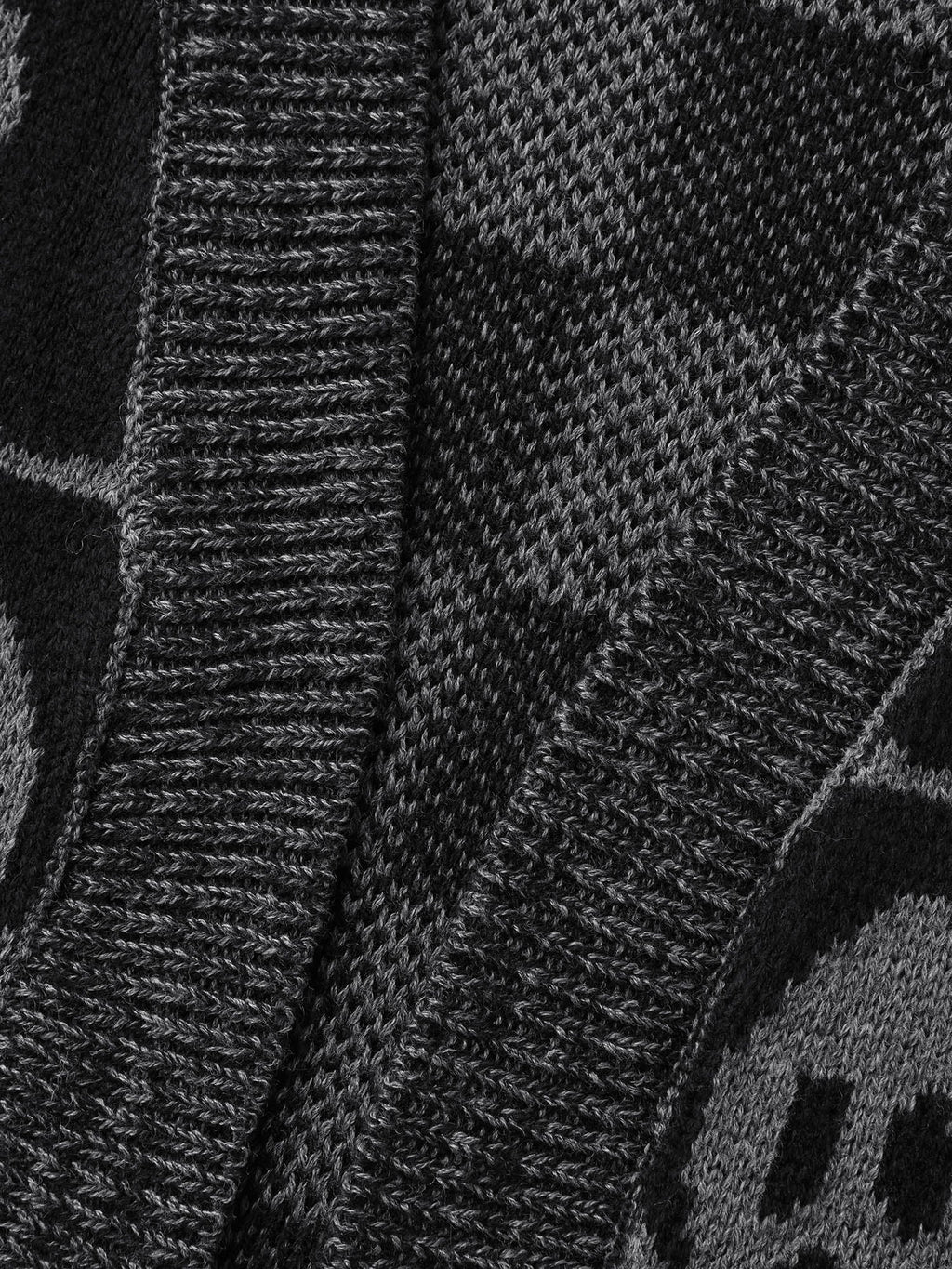 Ghost Checkered Jacquard Arc Swing Cardigan