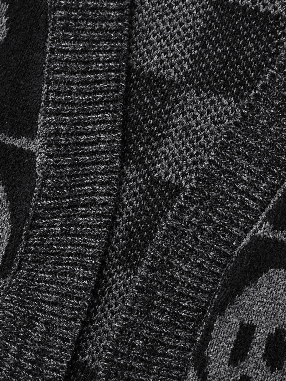 Ghost Checkered Jacquard Arc Swing Cardigan