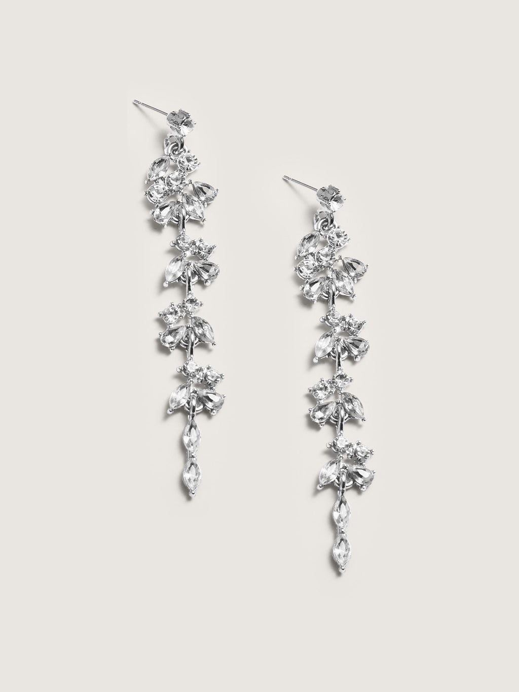 Leaf Tassels Rhinestone Earrings