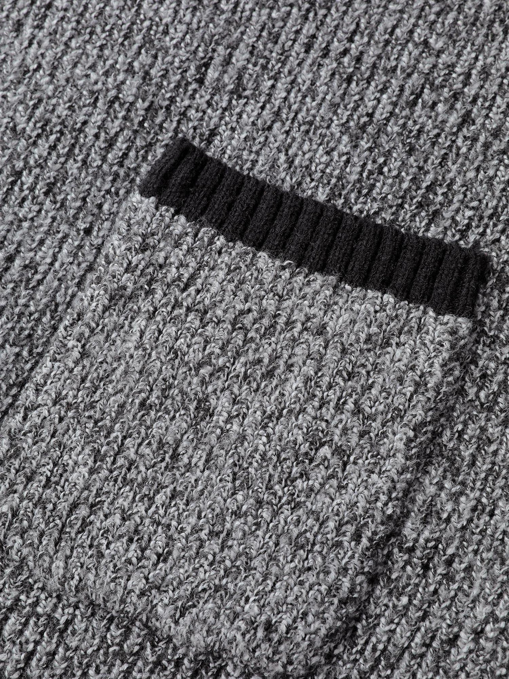 Color Contrast Trim Textured Pocket Knit Cardigan
