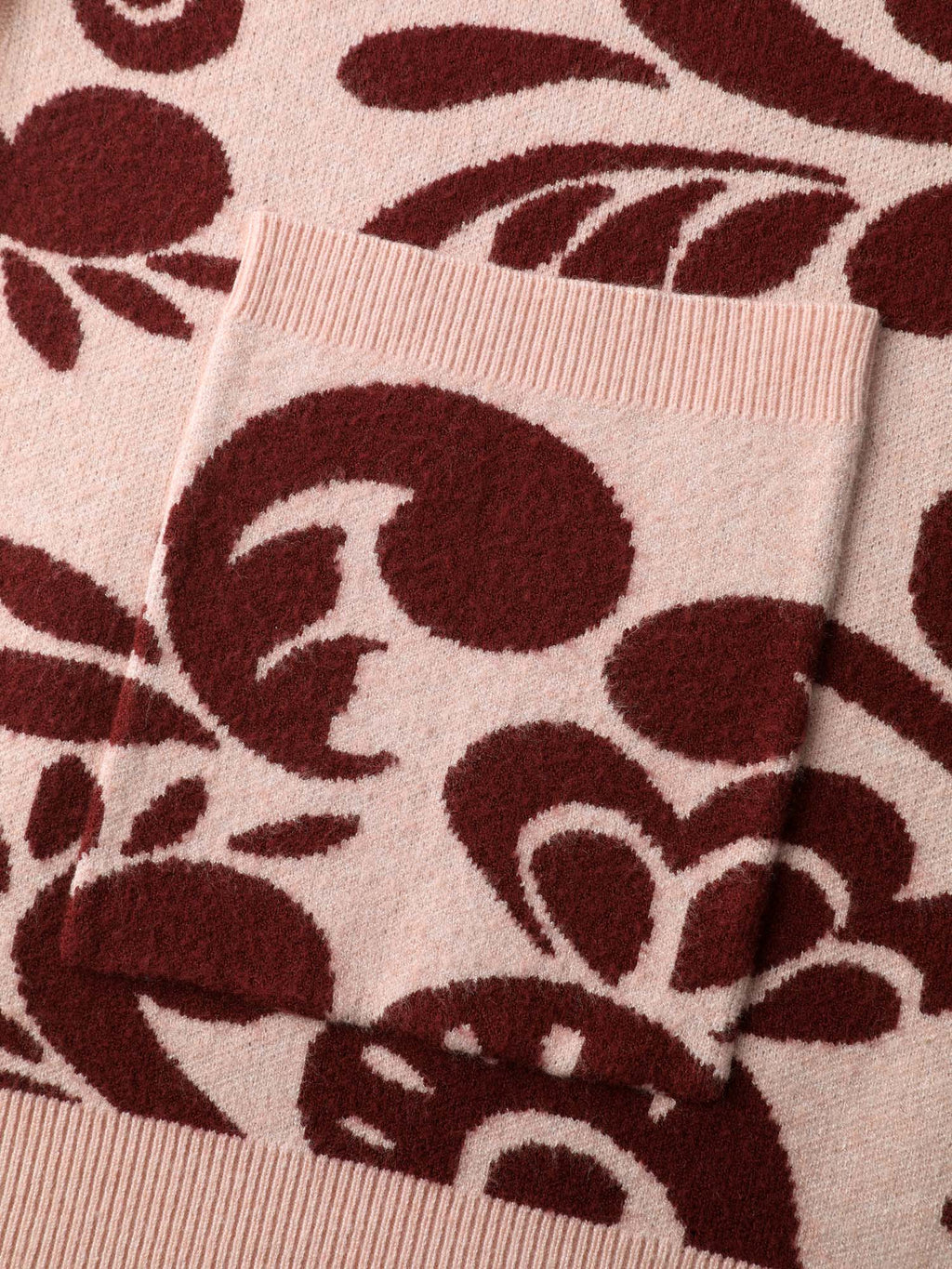 Jacquard Floral Print Button Knit Cardigan