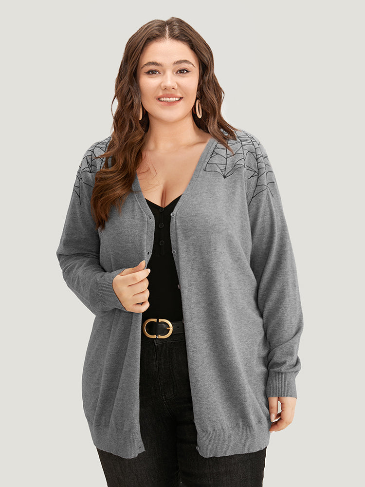 Supersoft Essentials Halloween Spider Web Button Through Cardigan