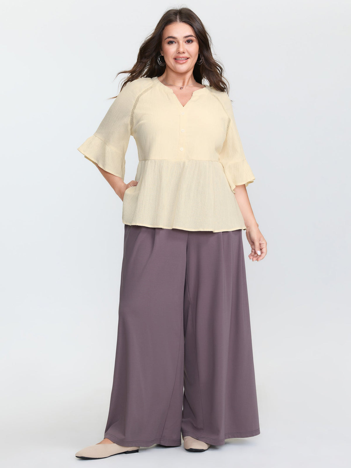 Pure Cotton Ruffled Lace Blouse