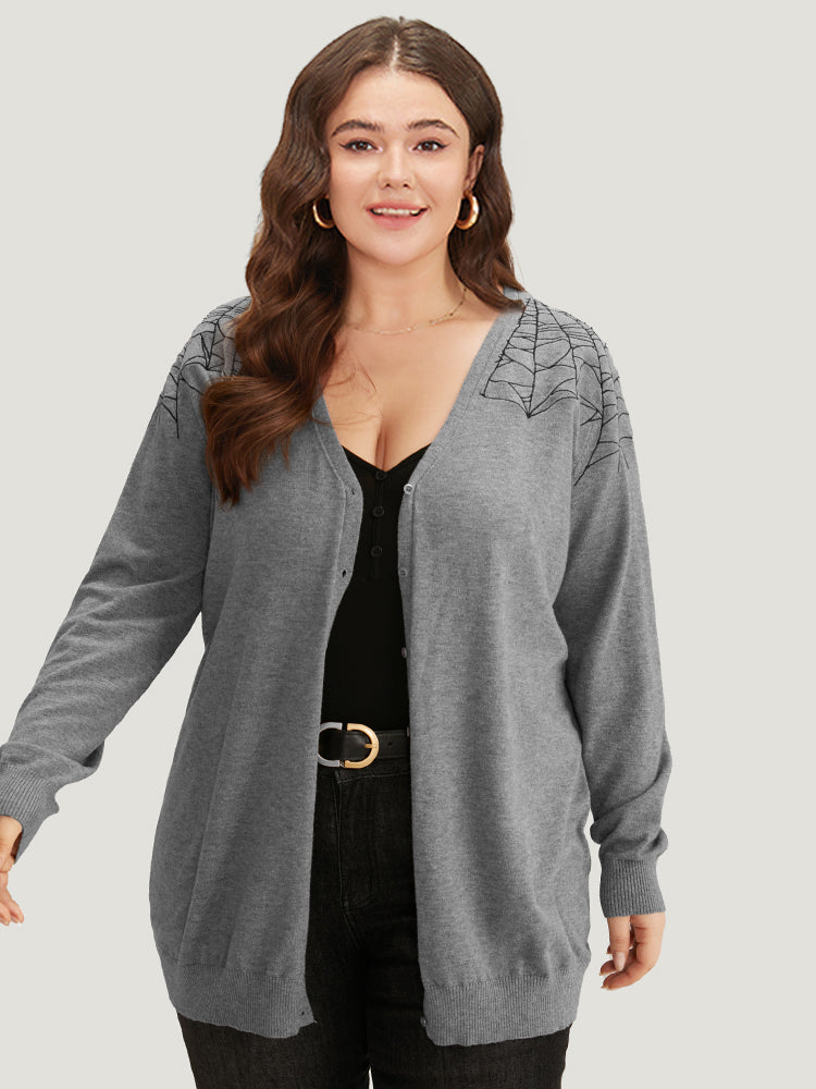 Supersoft Essentials Halloween Spider Web Button Through Cardigan