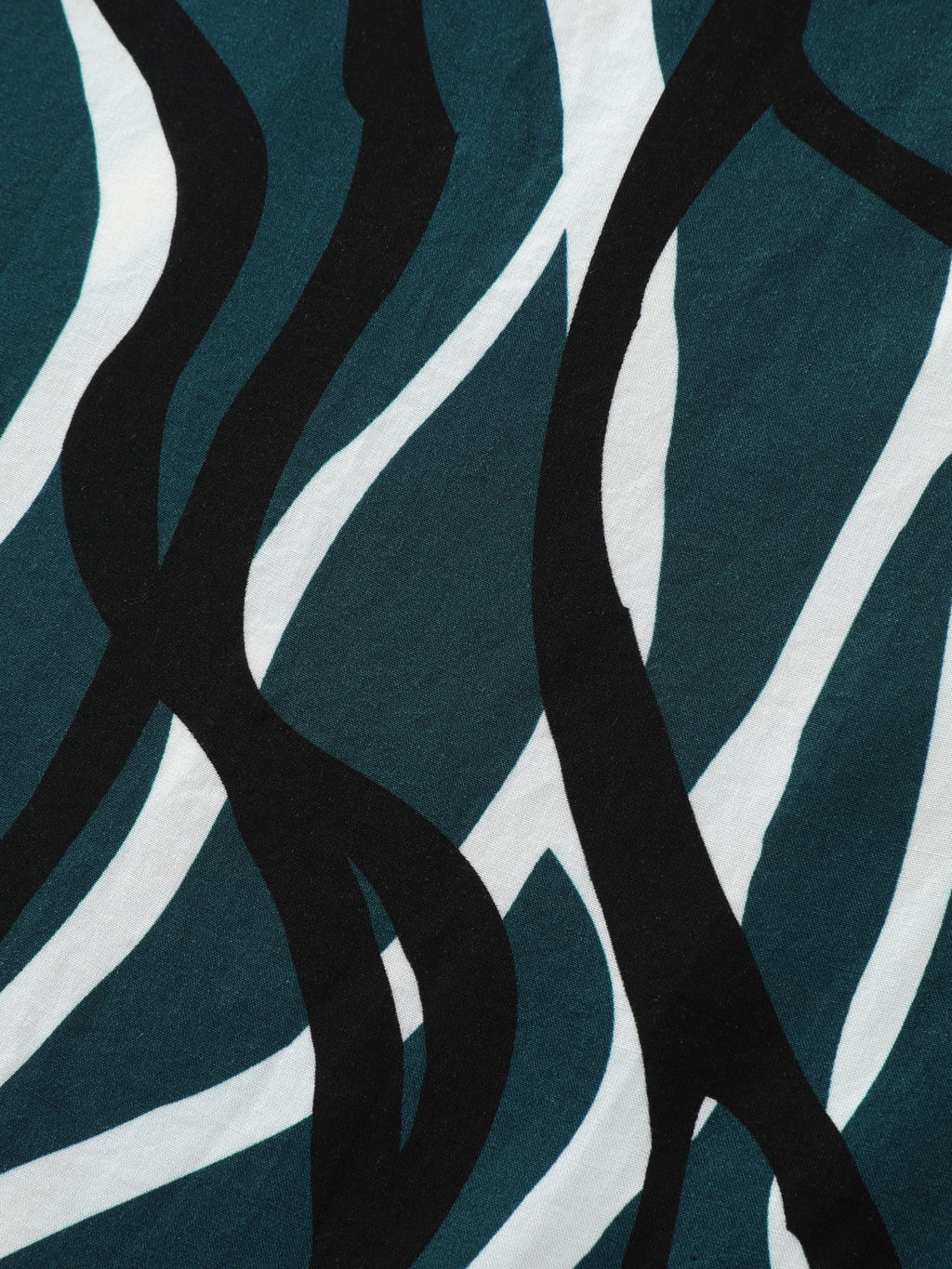 Abstract Print Notched Collar Blouse