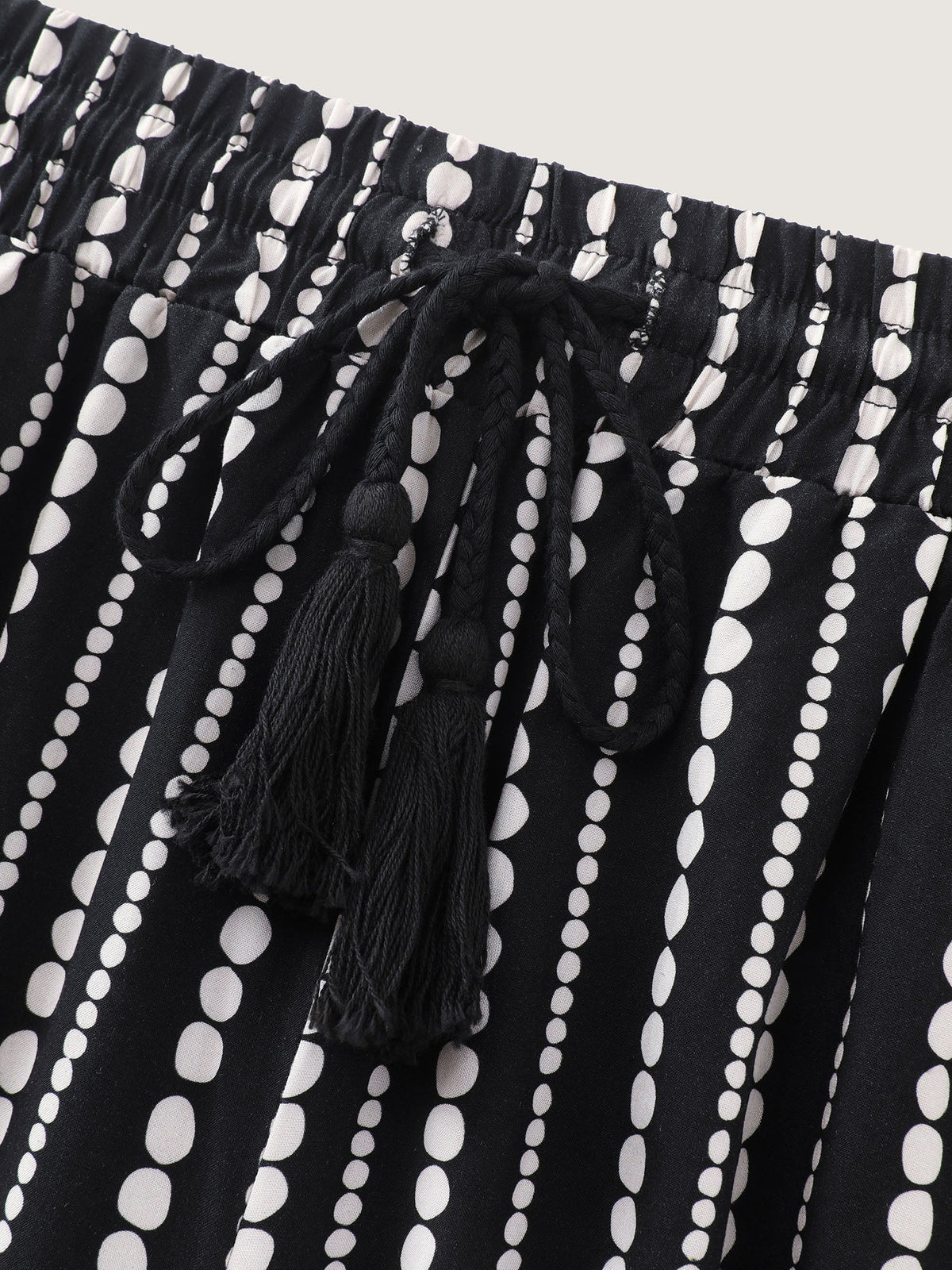 Striped Print Drawstring Waist Pants