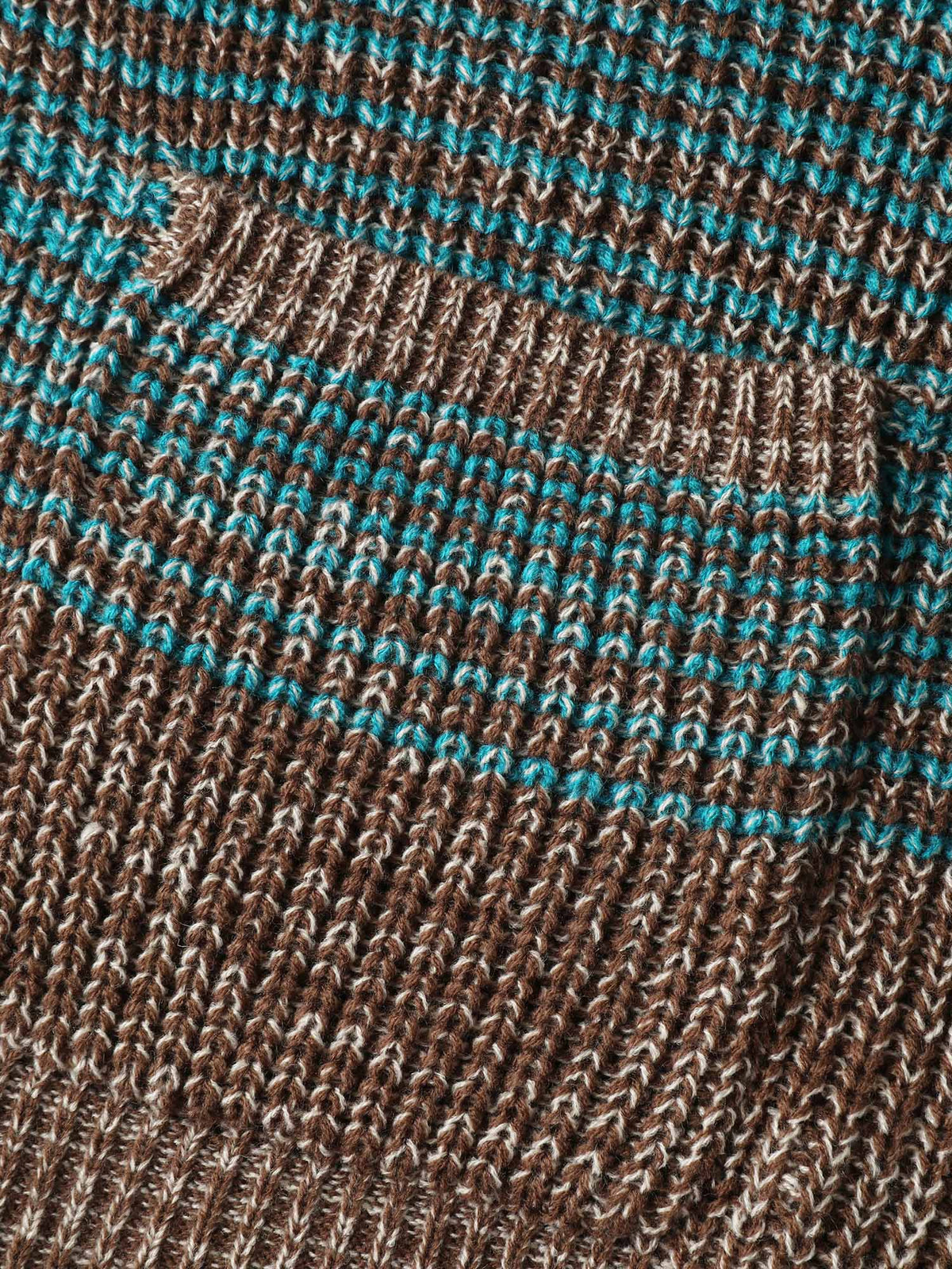 Colorful Stripes Button Pockets Knit Cardigan