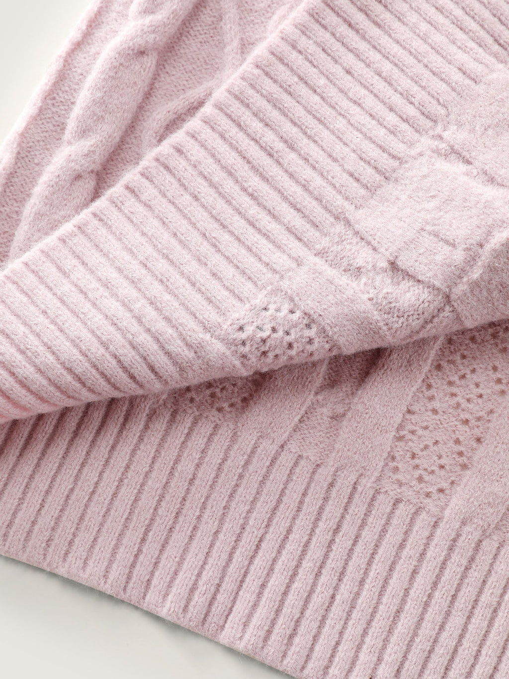 Textured Cut-Out Open-Front Knit Cardigan