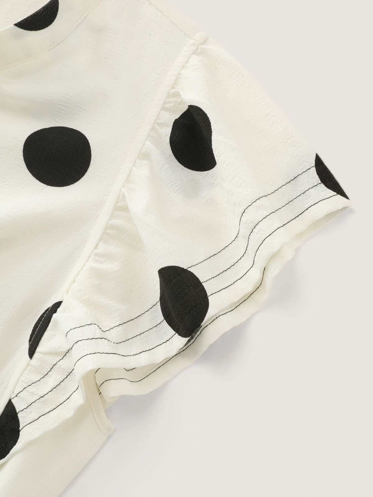 Polka Dots Ruffled Sleeve Flowy Blouse