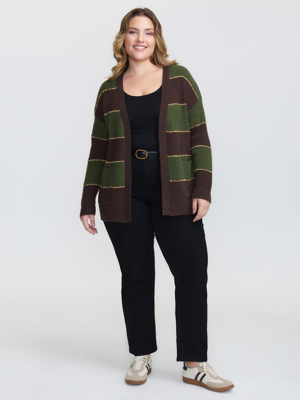 Textured Front-Open Heather Knit Cardigan