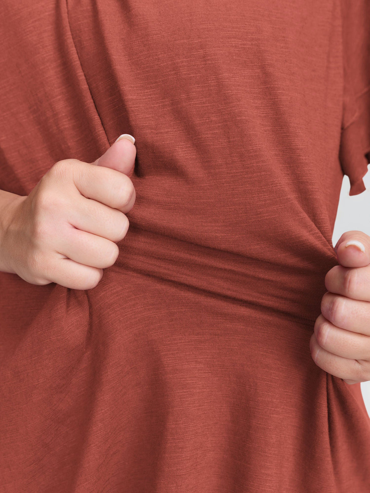 Stretchy Textured Flared Sleeve T-Shirt