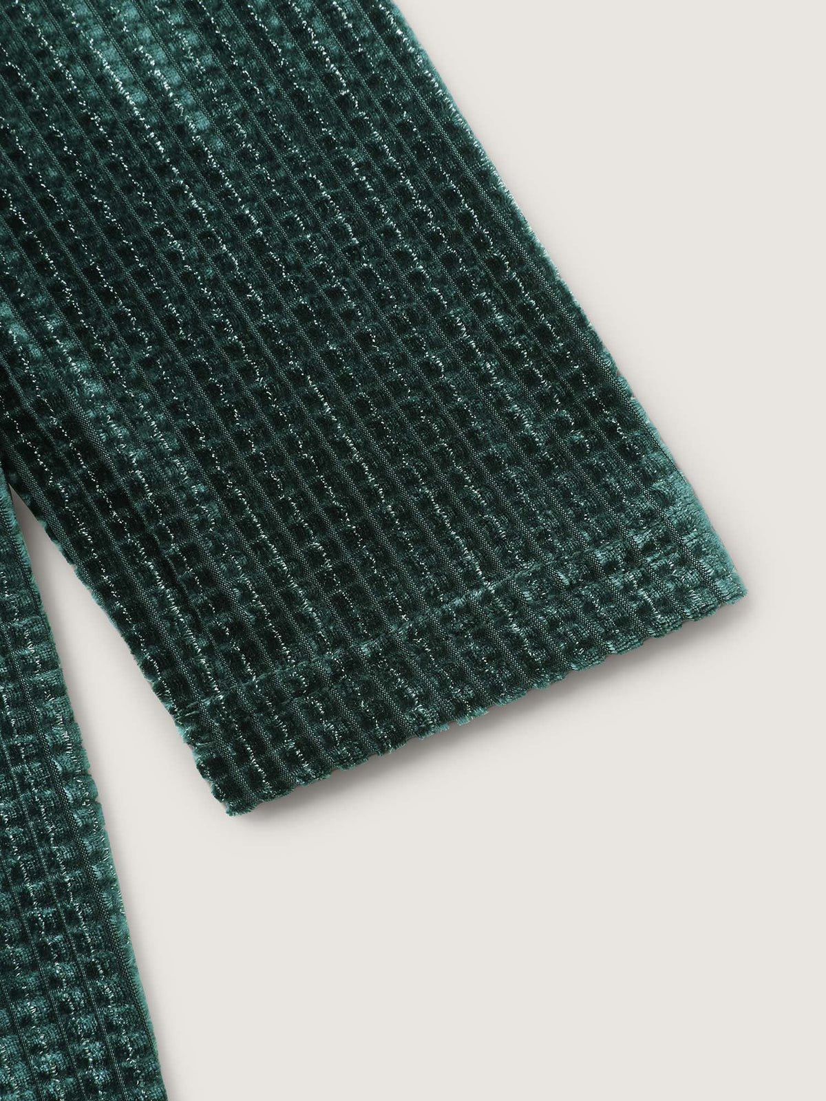Velvet Knit Jacquard V-Neck Top