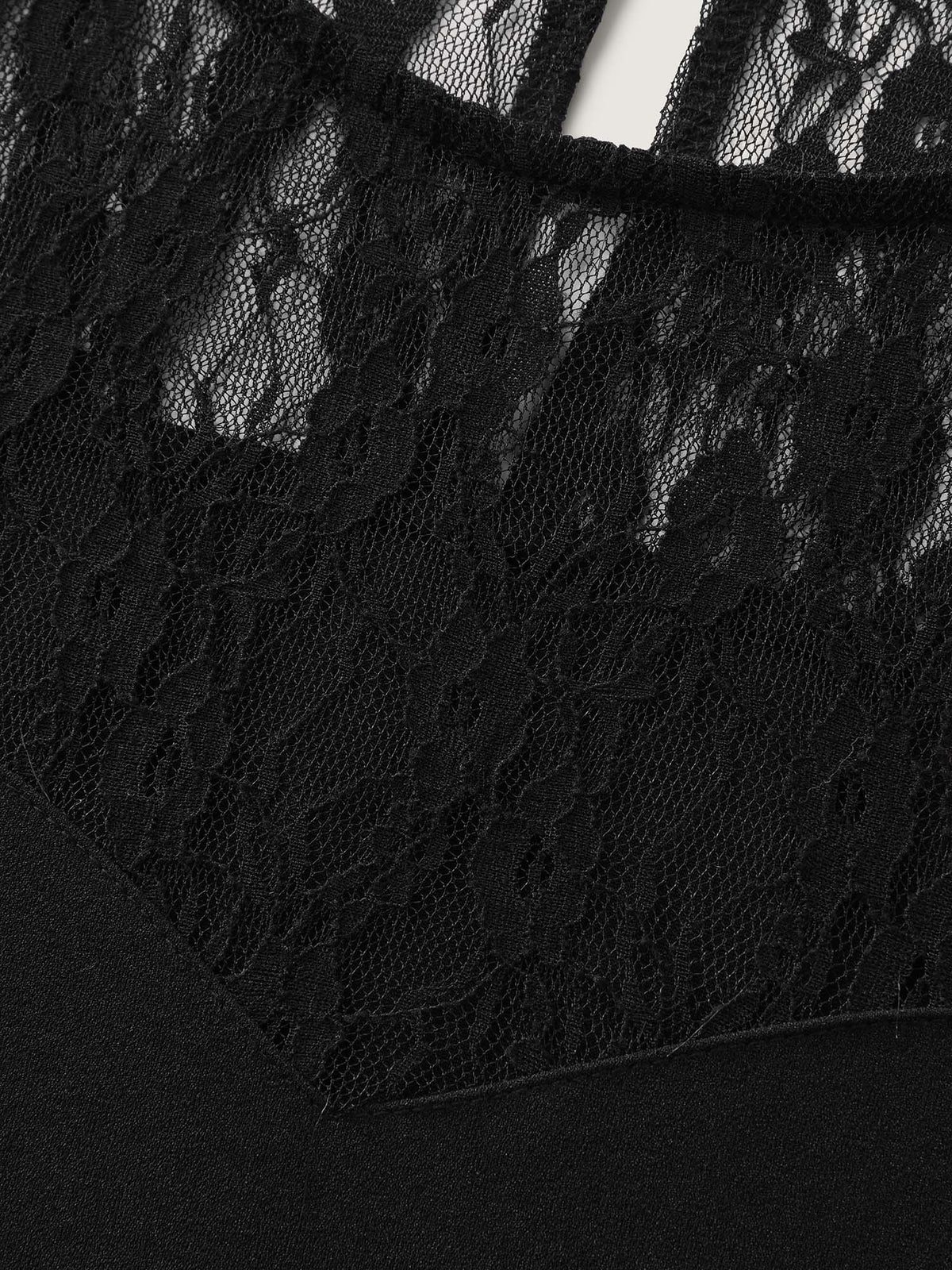 Sheer Lace Crisscross Plain Top