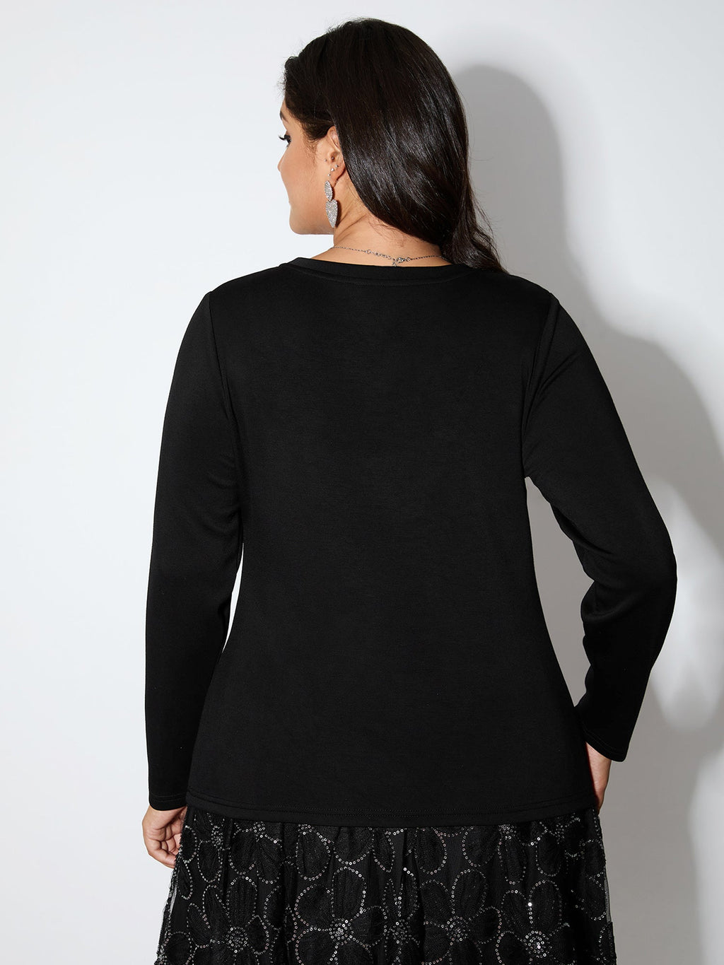 Heart-Shaped Cut-Out Diamond T-Shirt