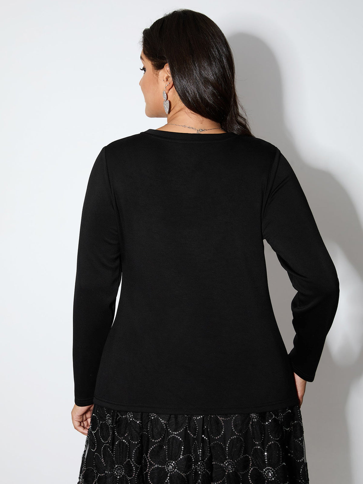 Heart-Shaped Cut-Out Diamond T-Shirt
