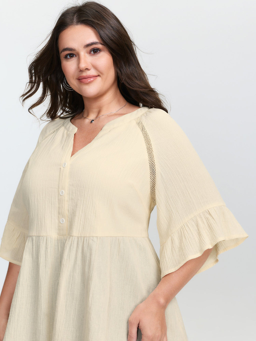Pure Cotton Ruffled Lace Blouse