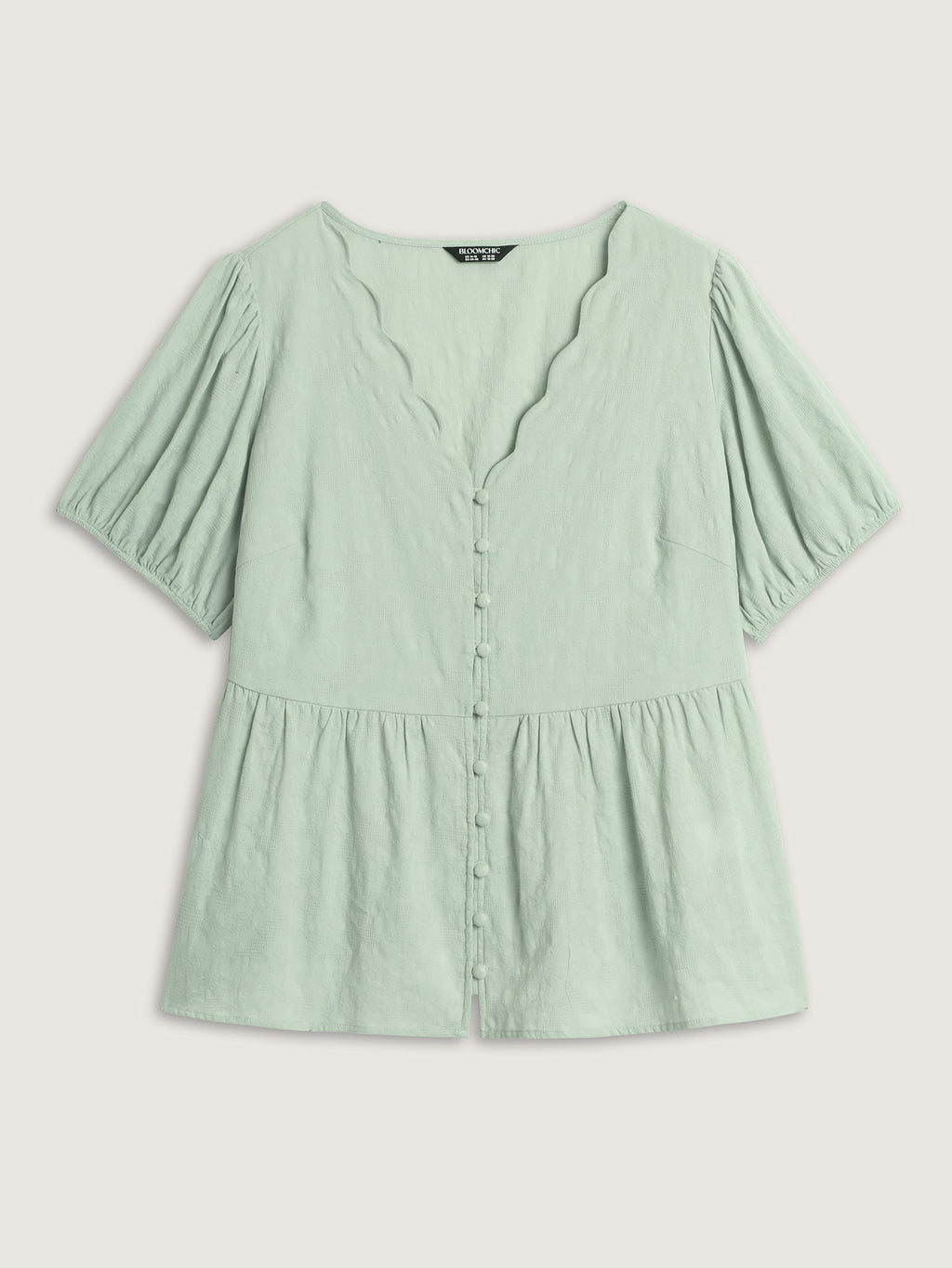 Textured Fit And Flare Plain Blouse