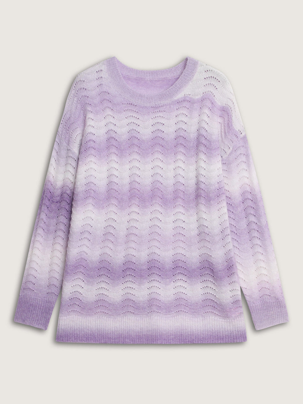 Textured Color Gradient Drop Shoulder Pullover
