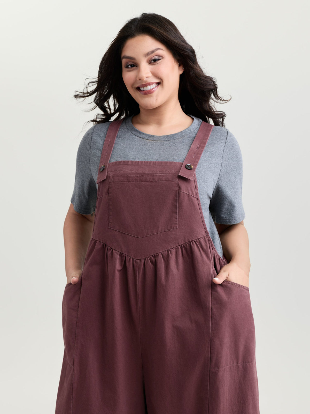 Pure Cotton Washed Distressed Adjustable Overall Jumpsuit