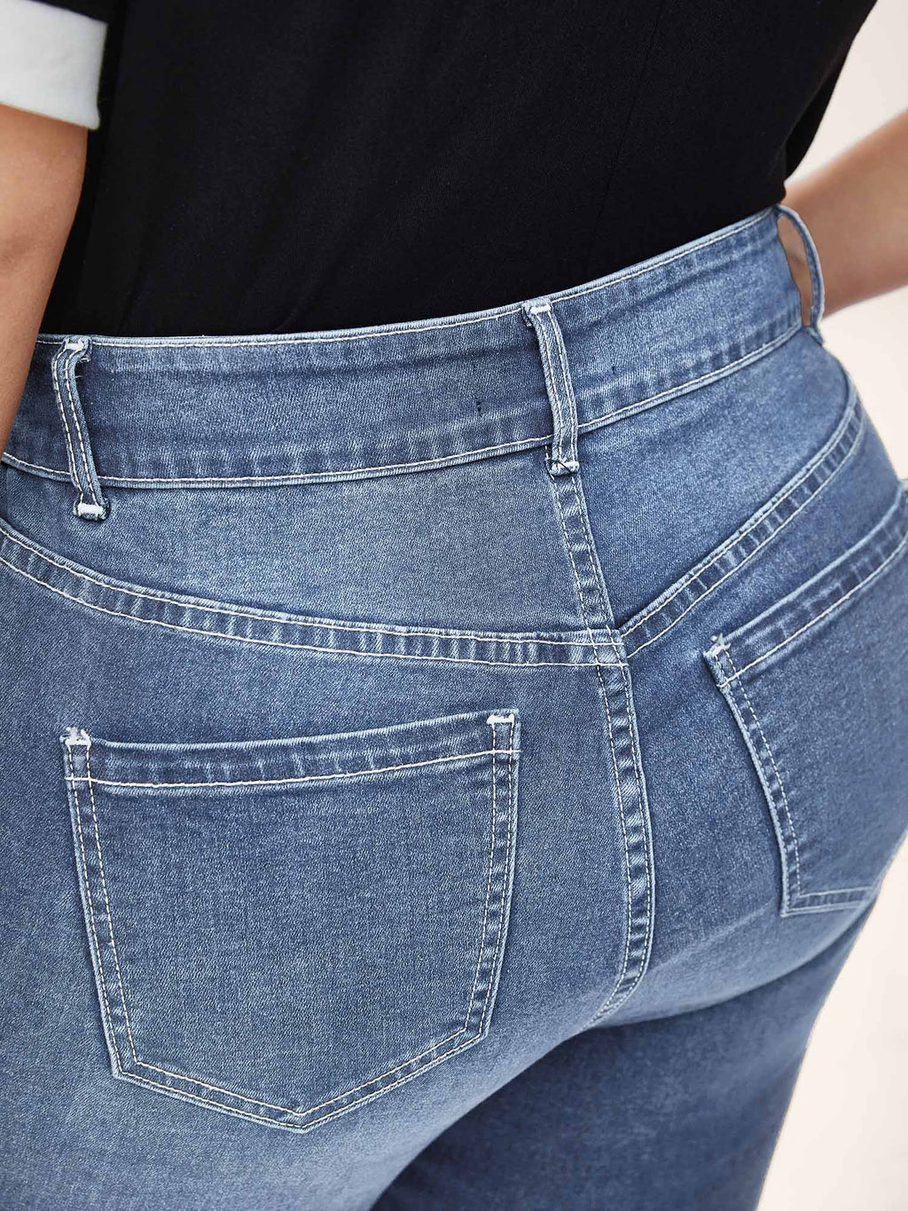 Folded Hem High-Rise Skinny-Fit Capri Jeans