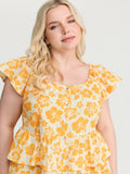 Pure Cotton Vibrant Floral Layered Blouse
