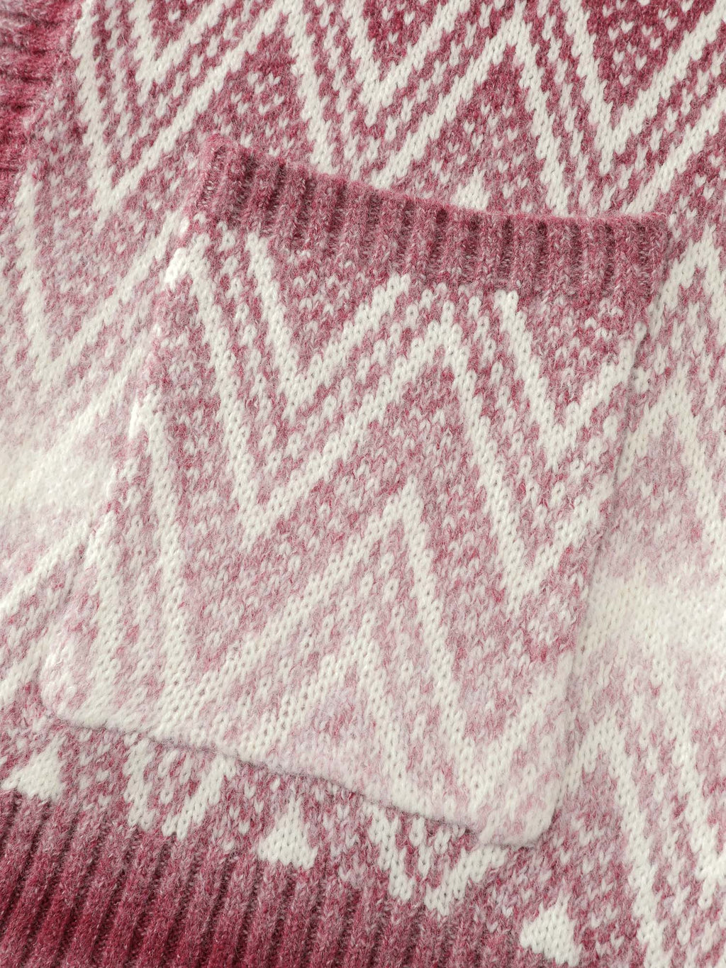 Geometric Pattern Pockets Open-Front Knit Cardigan