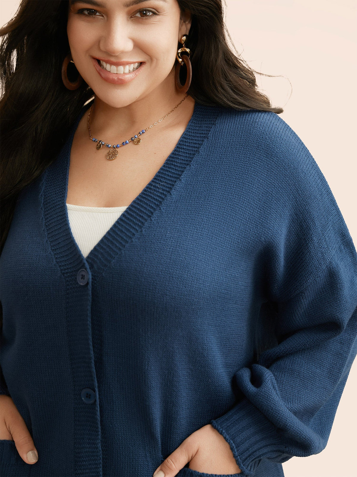 Landscape Pattern Drop Shoulder Sleeve Cardigan