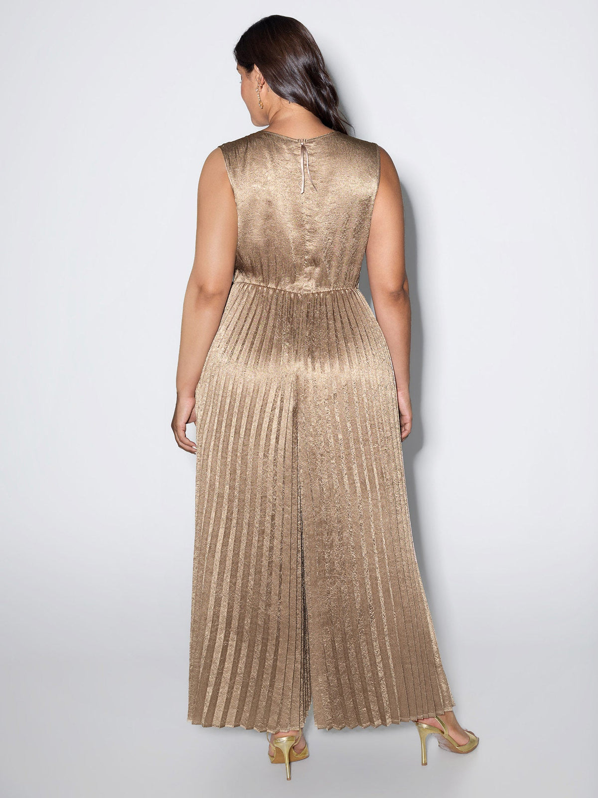 Pleated Side-Tie Sleeveless Jumpsuit