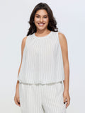 Supersoft Striped Sleeveless Blouse