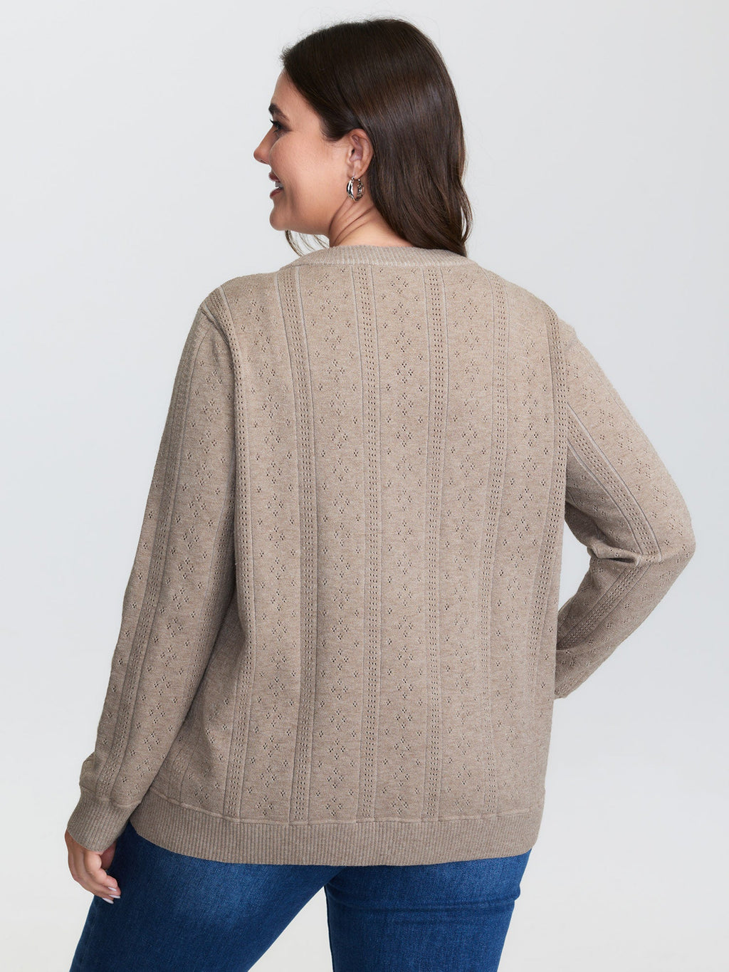 Cut-Out Button Front Knit Cardigan